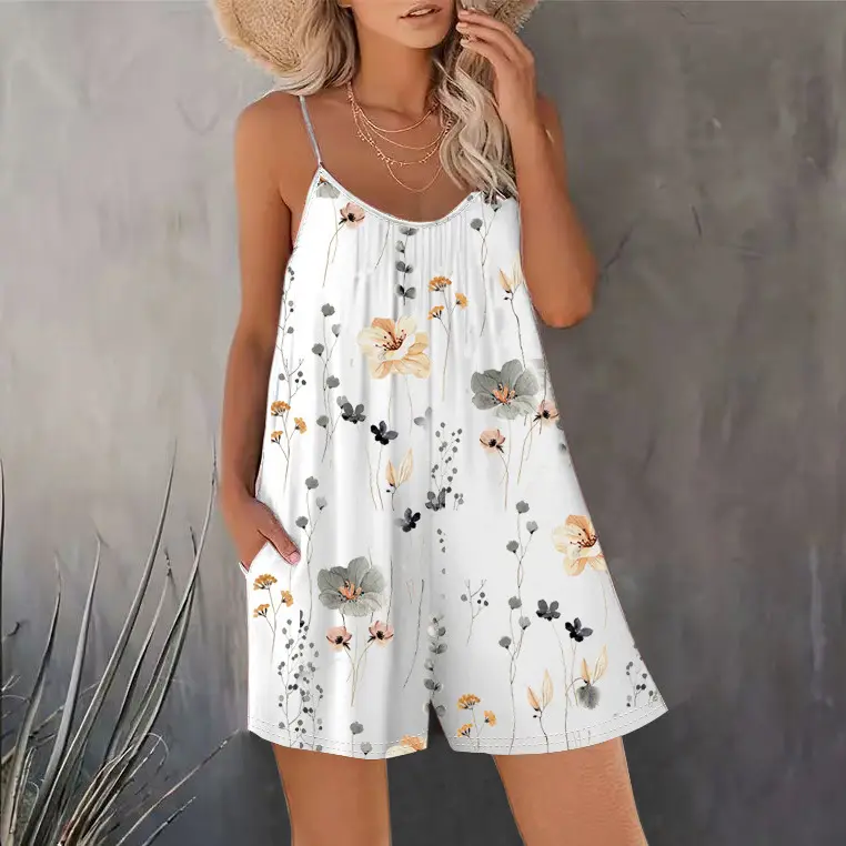 New Printed Sleeveless Jumpsuit