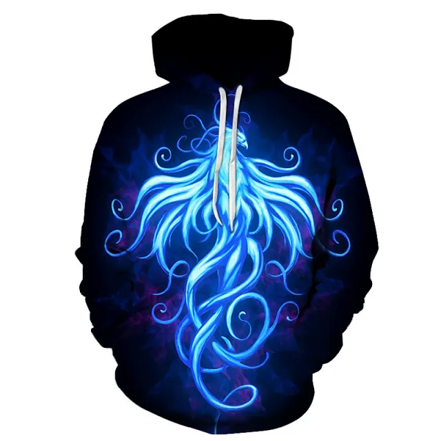 Flame Phoenix Series Hoodie Loose And Versatile Top Wy207 M - Shop at LoveMi