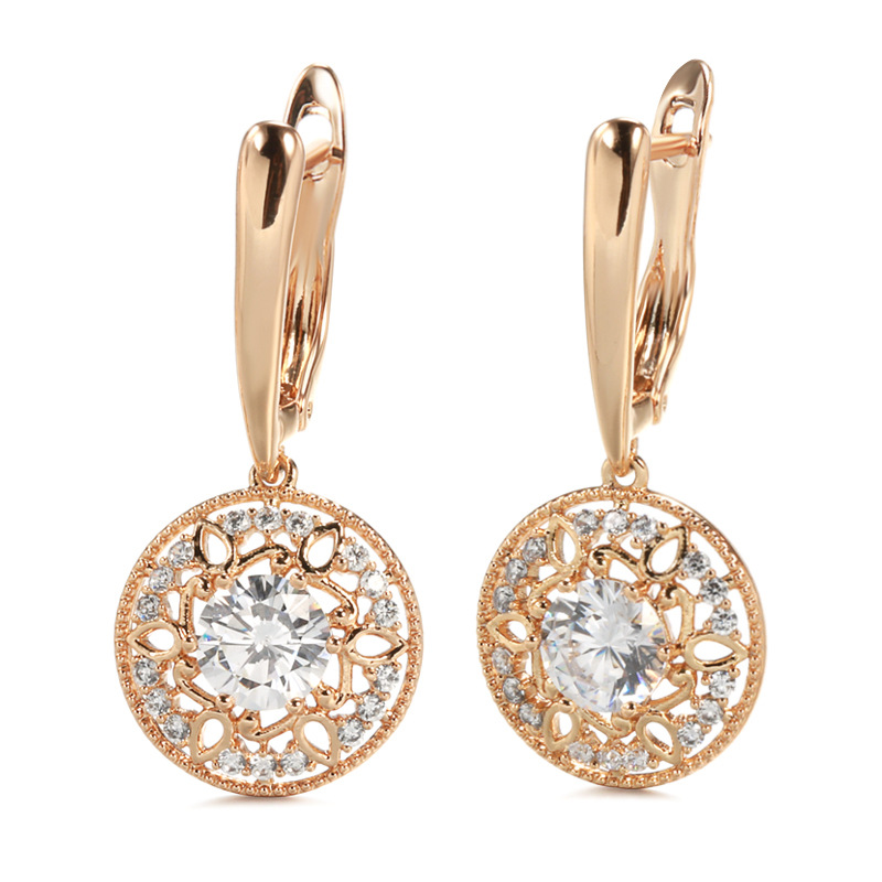 European And American Fashion Shiny Water Drop Zircon Earrings