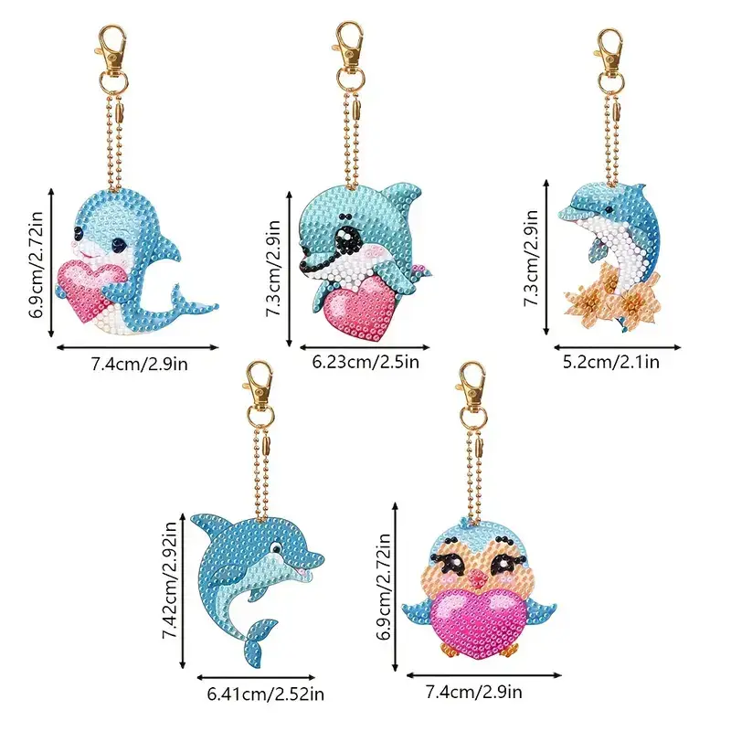 Artificial Diamond Painting Keychain 5D DIY