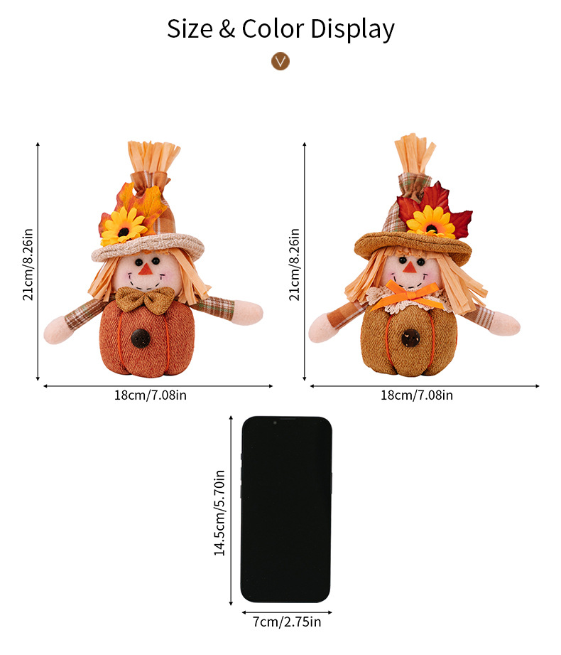 Title 9, Harvest Season Sunflower Maple Leaf Scarecrow D...