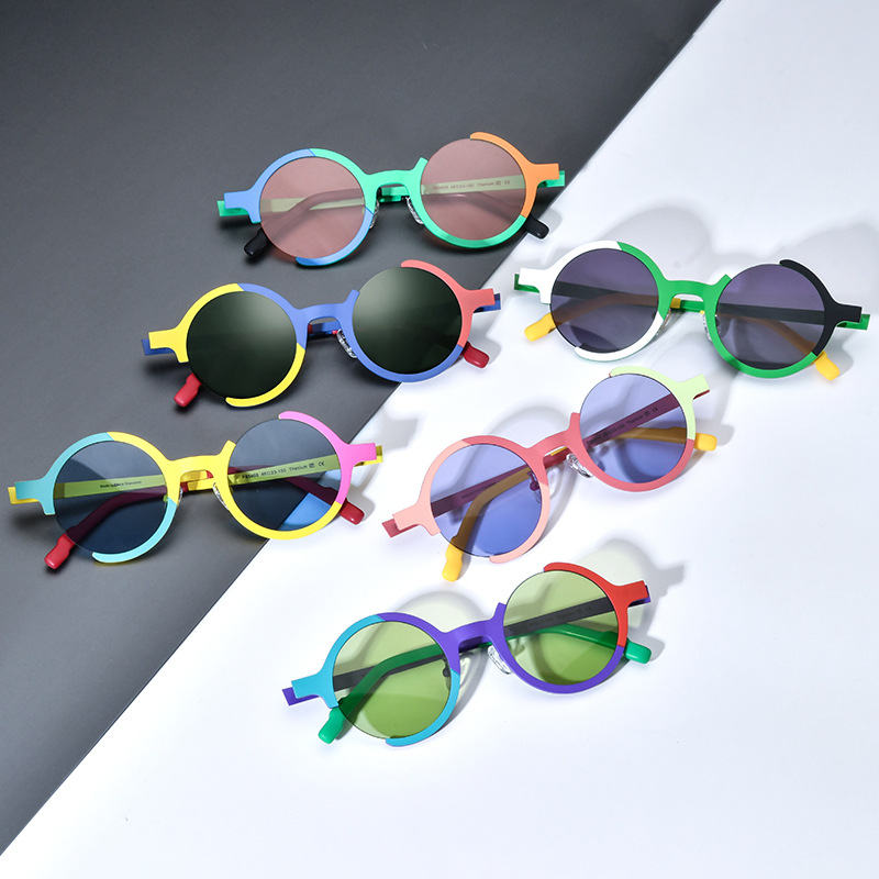 Colorful Pure Titanium Sunglasses In Unique Shapes - Image 3