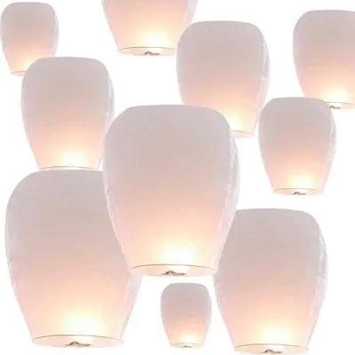 White Kongming Lantern Flame Retardant Wish No Picture Multicolor, Large Sky Lantern
