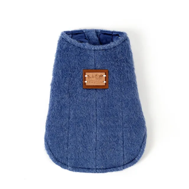Pet Clothes Autumn And Winter Small Dog Cotton Korean Cashmere Cashmere Vest Blue - Shop at LoveMi
