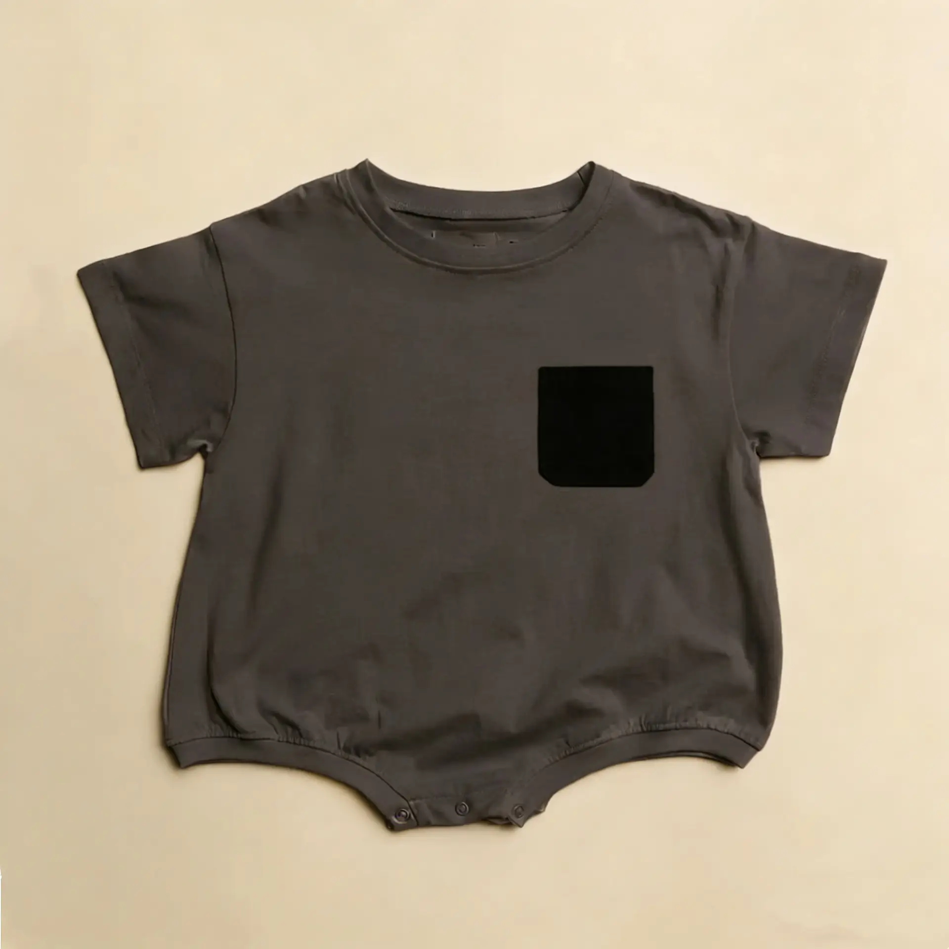Unisex Pocket-decorated Triangle Romper