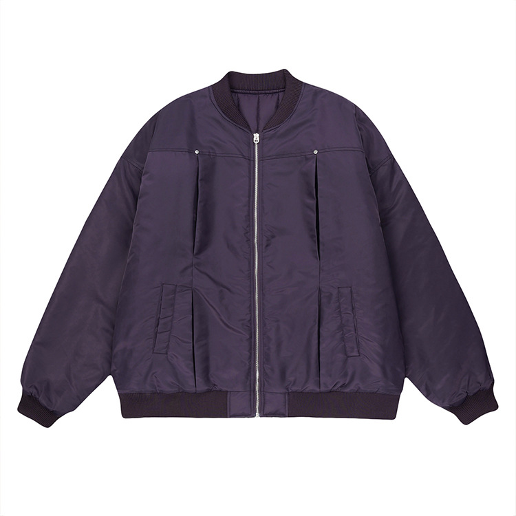 American Retro Pilot Jacket Sleeve Drawstring Design Solid Color Style Cotton Coat Jacket Tide