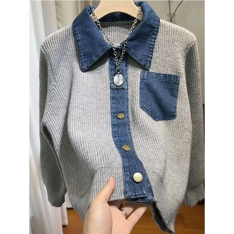 Loose Short Design Small Niche Jacket Top - Gray