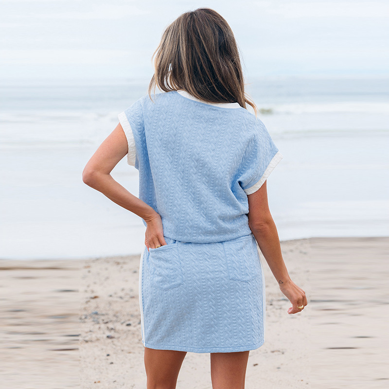 Simple European And American Style Contrast Color Casual Suit