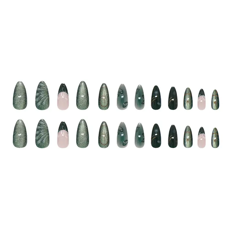 Three-dimensional Green Rippled French Cat's Eye Cold Feeling Wearing Armor
