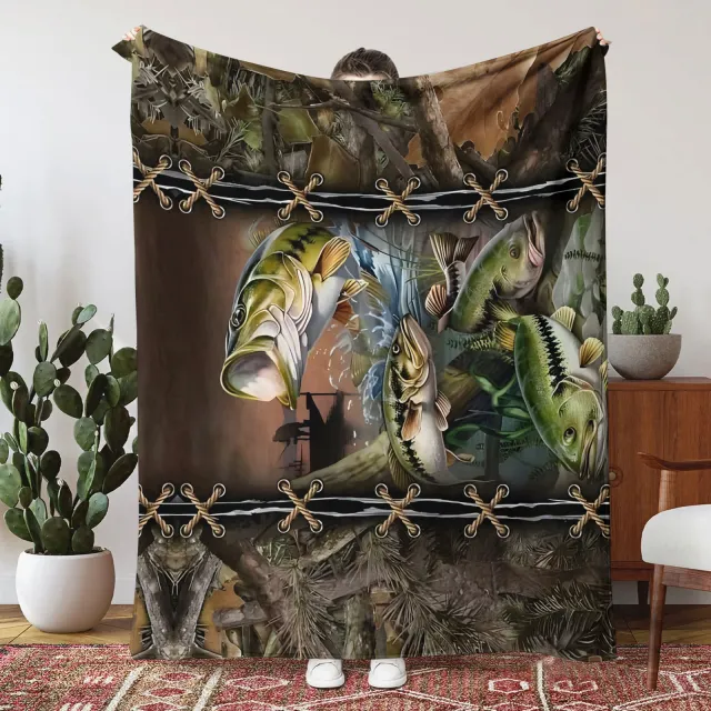 Printed Flannel Blanket Thick Double layer Blanket Air Conditioning Blanket M2102 Deer - Shop at LoveMi