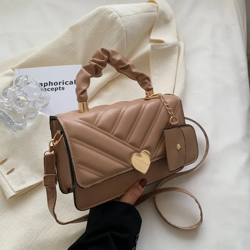 Fashion Simple Bag Pendant Korean Style Single Shoulder Women - Khaki