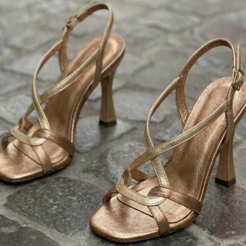 Versatile Low-heeled Open-toe Chunky-heel Woven Mid-heel