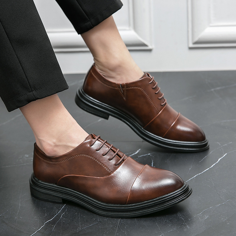 Men's Large-size Leather Dress Shoes For Business Formal Wear