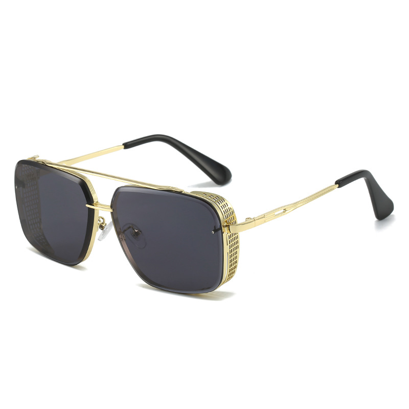 Gradient A Wire Fence Edge Retro Sunglasses - Image 9