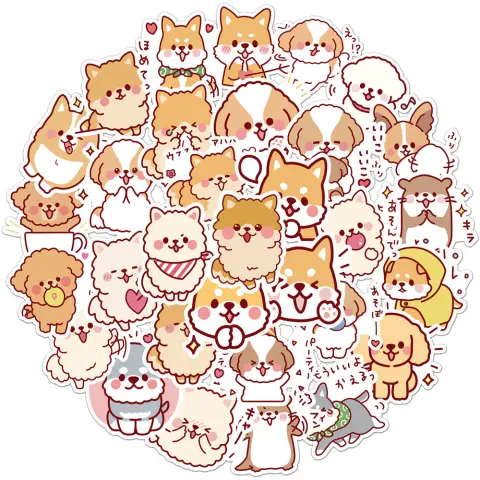 50 Cute Dog Graffiti Stickers