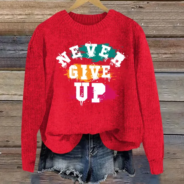 Women's Autumn And Winter Round Neck Pullover Sweater Red - Shop at LoveMi