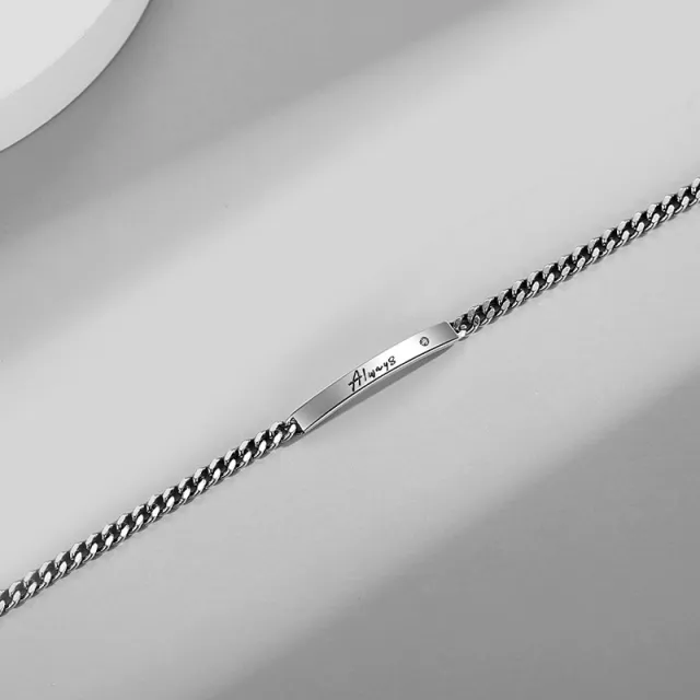 Men's And Women's Fashion Sterling Silver Geometric Letter Bracelet Female - Shop at LoveMi