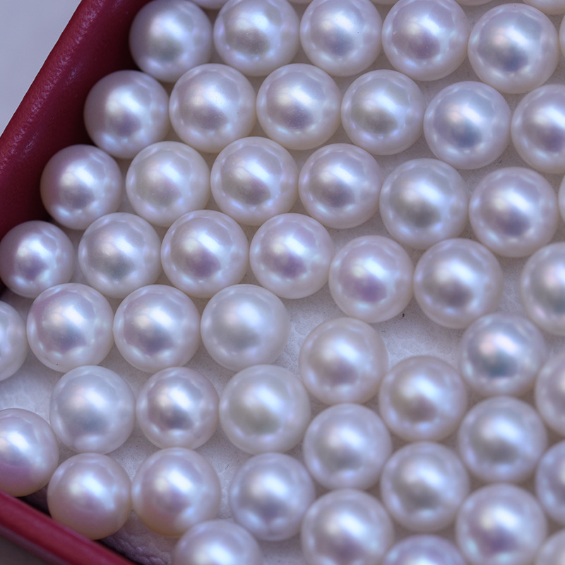 White Perfect Circle Strong Light Fine Micro Flaw Almost Flawless Pearl Bare Pearl — foto 8
