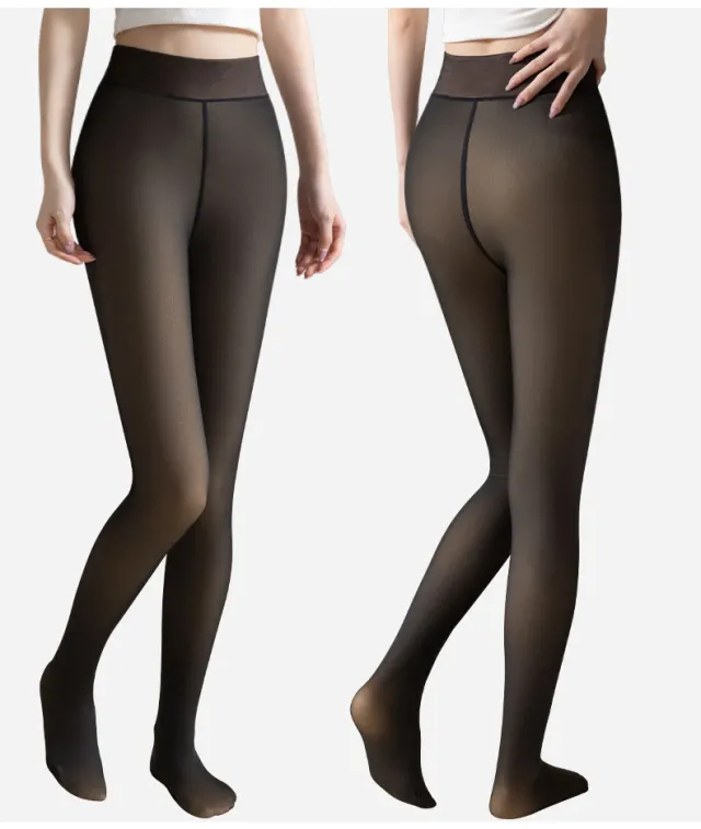 Warm Women's Light Leg Velvet Thickened Transparent Pantyhose Black - Shop at LoveMi