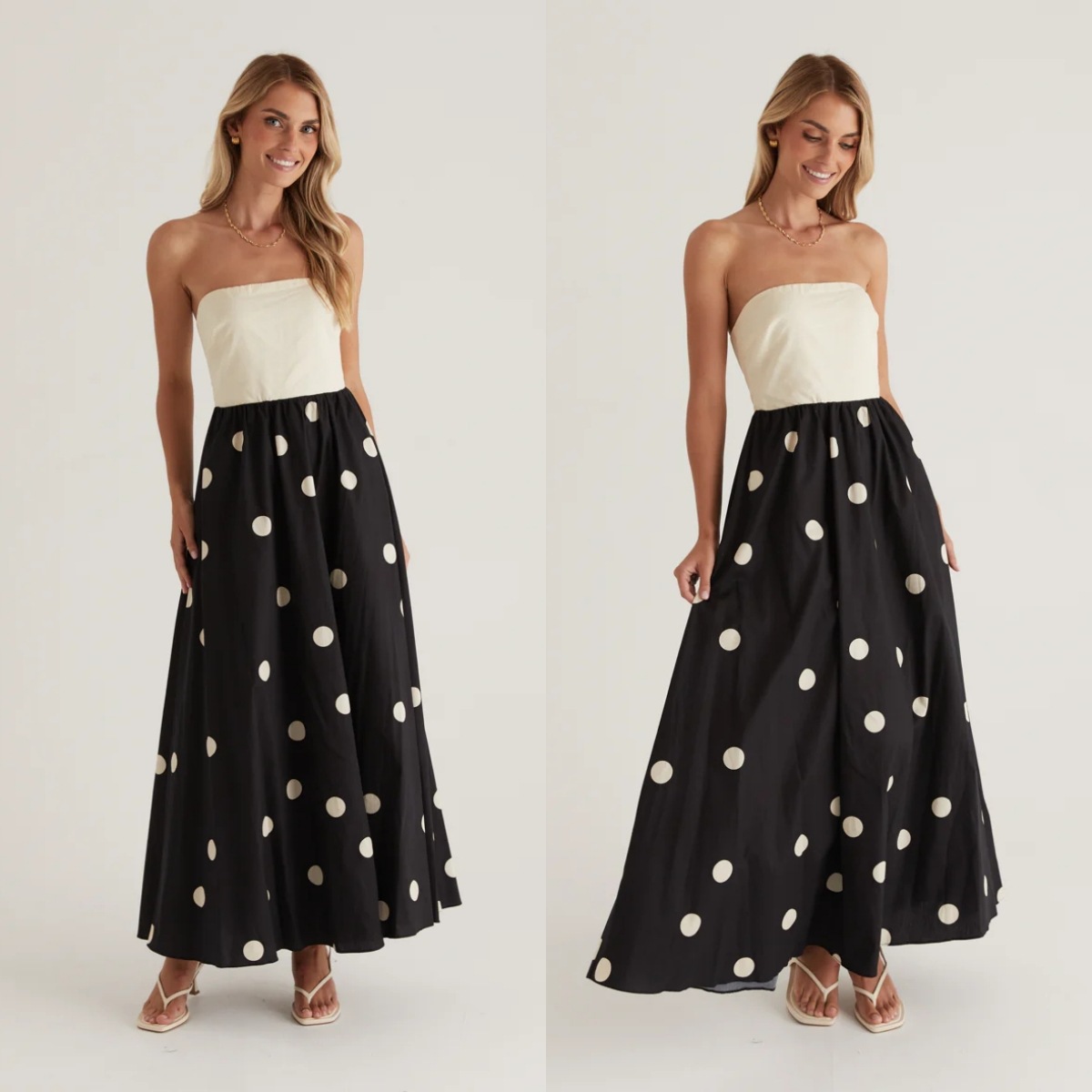 Polka-Dot Print Patchwork Sexy Wrap-Style A-Line Elegant Womens Dress
