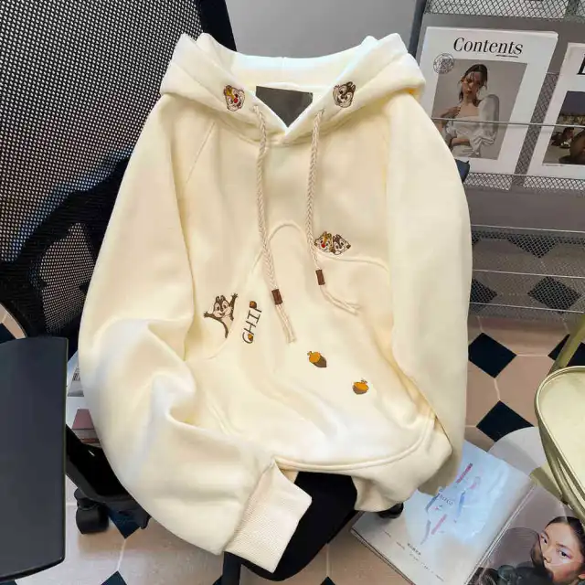 Idle Style Cute Anti aging Coat Top Light Apricot With Velvet - Shop at LoveMi