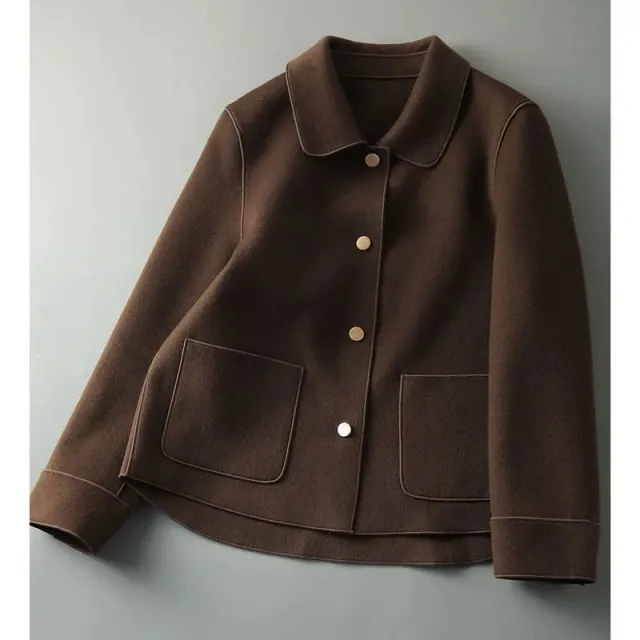 Woolen Short Coat Women's Loose All matching Woolen Top Coffee - Shop at LoveMi