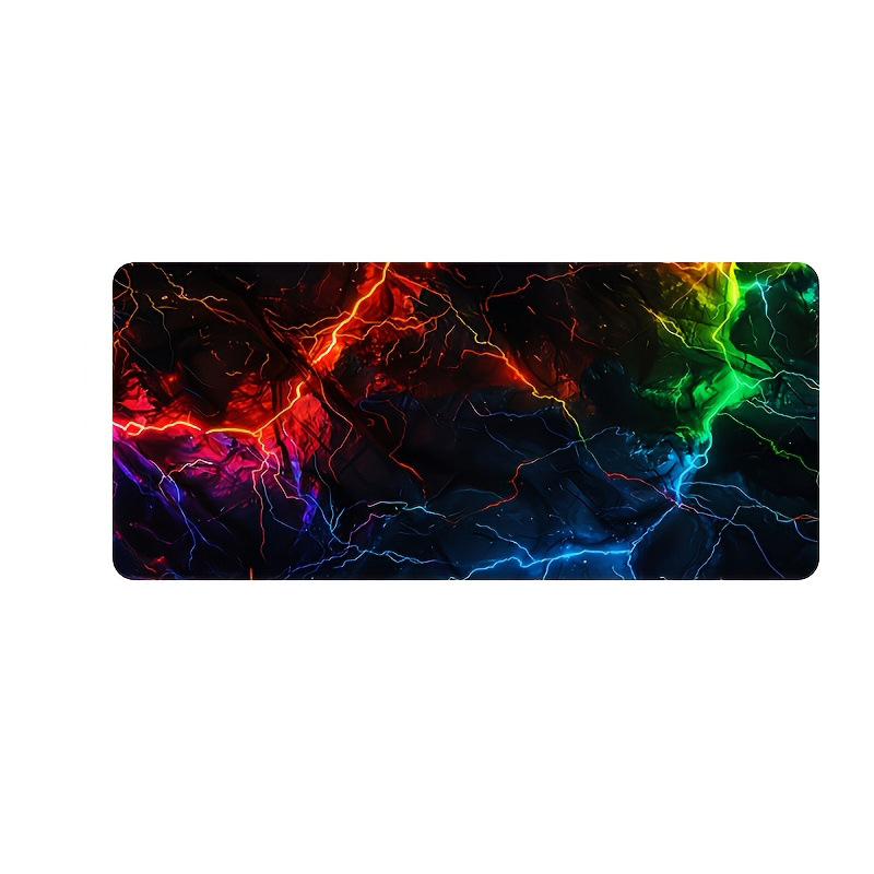 Large Gaming Mouse Pad Neon Lightning Durable 3