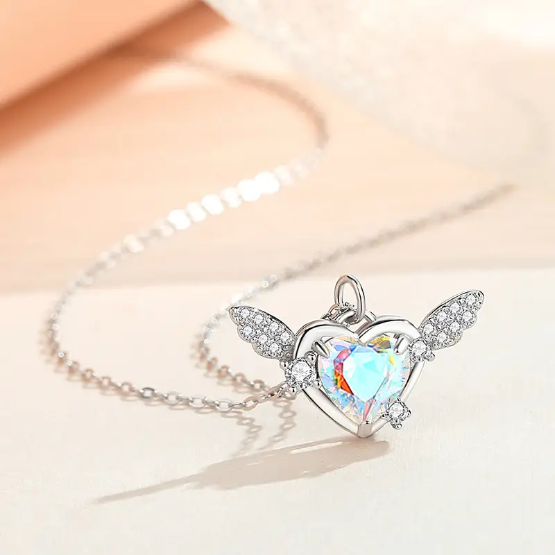 Ins Color Zircon Heart-shape Lock