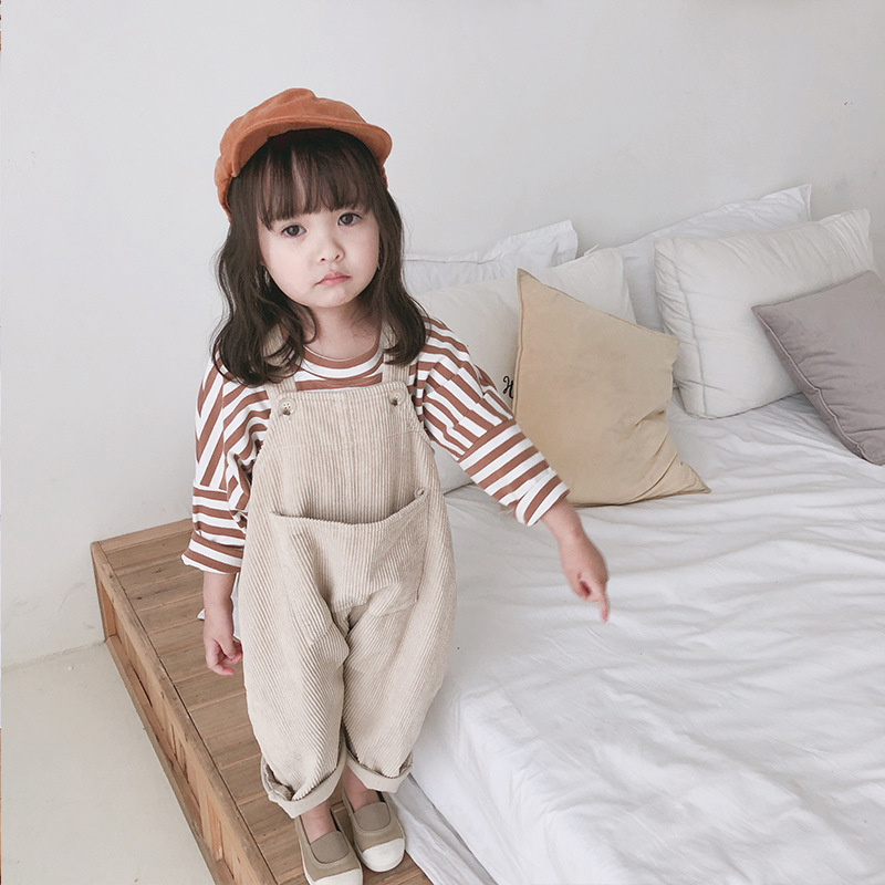 Title 8, Girls Korean Childrens Clothing Corduroy Strap...