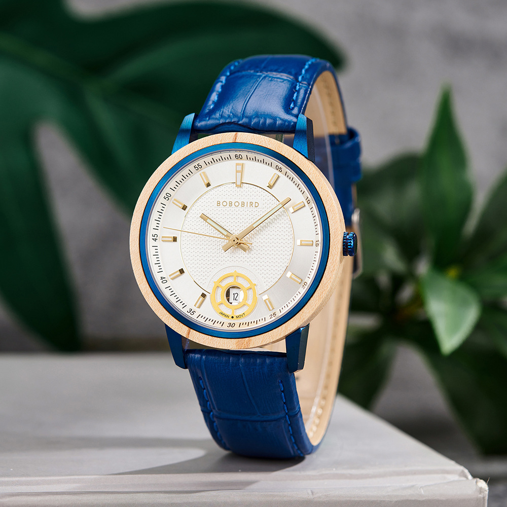 Natural Wooden Men's Watch - Vintage Minimalist Design Casual Quartz Wristwatch for Young Adults 4
