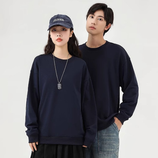 Men's Pure Cotton Composite Long-Sleeve Drop-Shoulder Hoodie