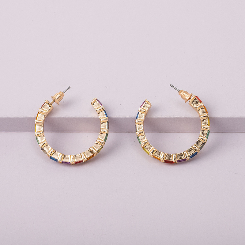 Rainbow Ring Ear Studs Female Accessories