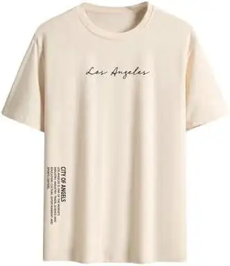 Retro Casual Loose Men's Letter T-shirt