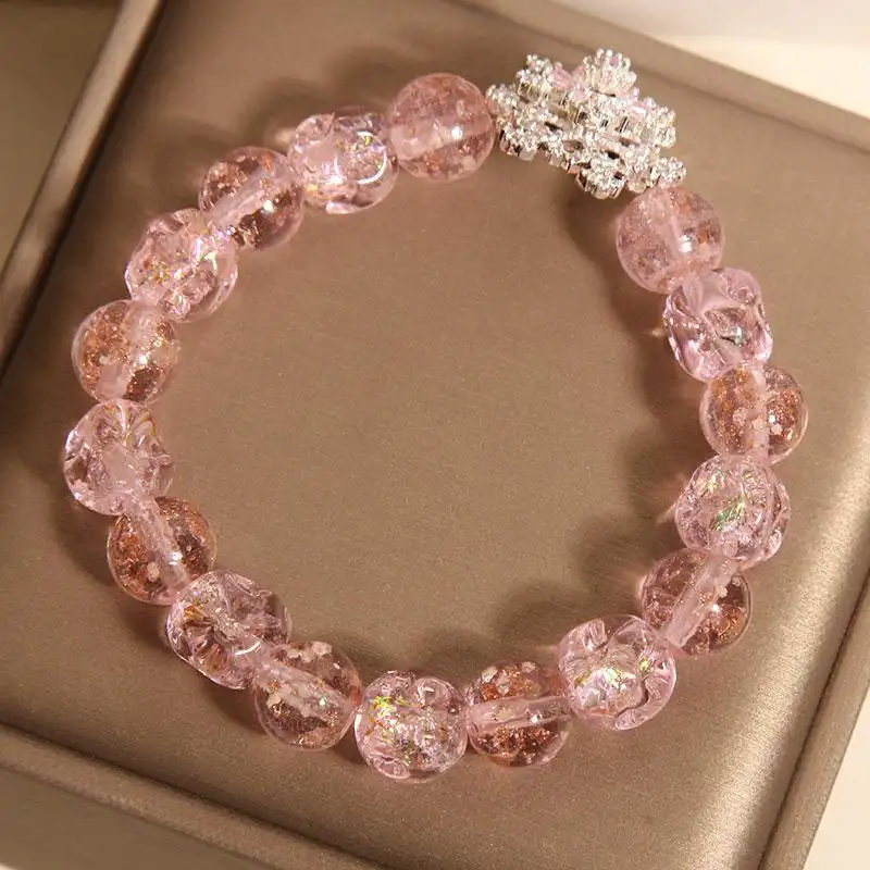 Colored Glaze Special-shaped Bead Bracelet For Women