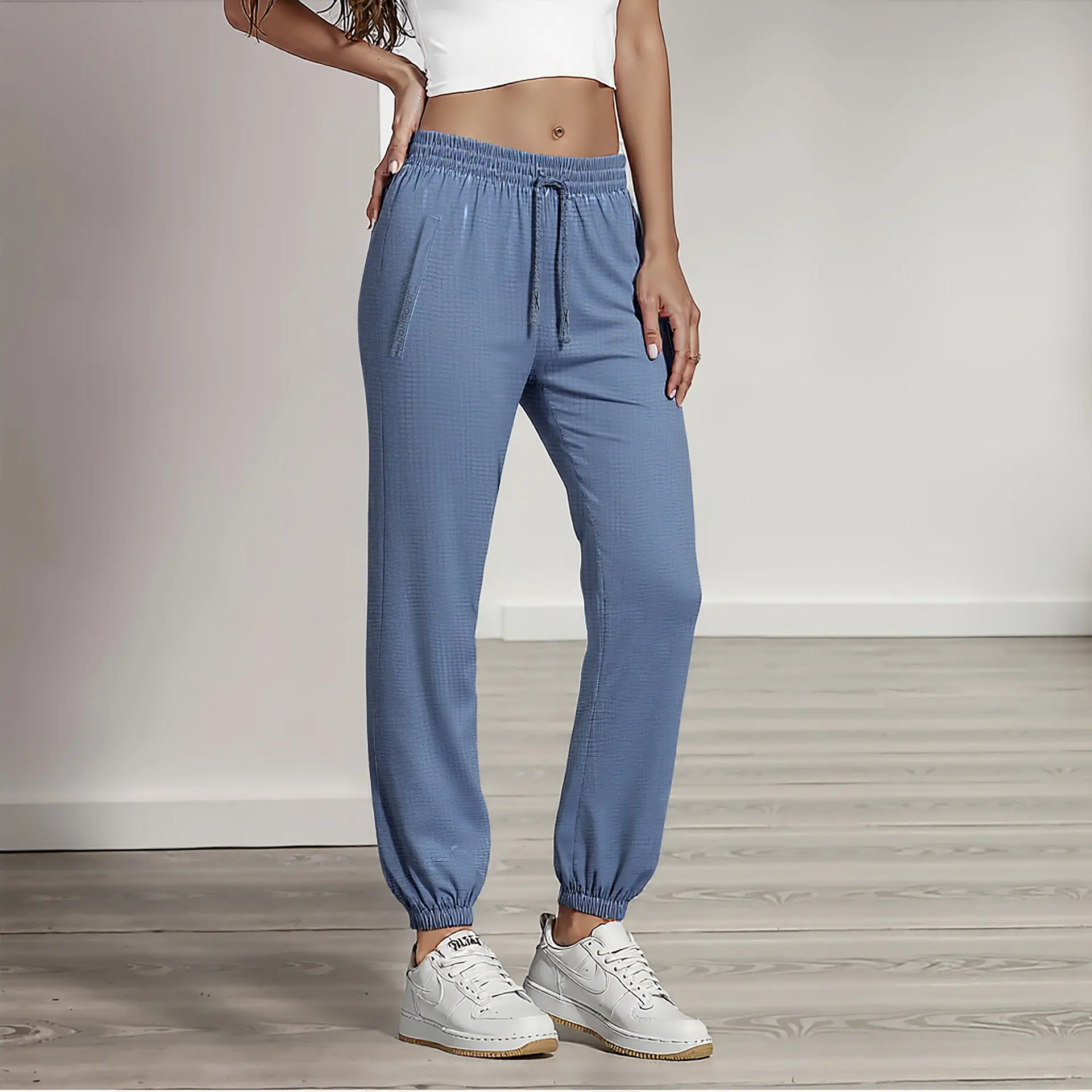 Women's Casual Solid-Colored Ice Silk Sports Trousers