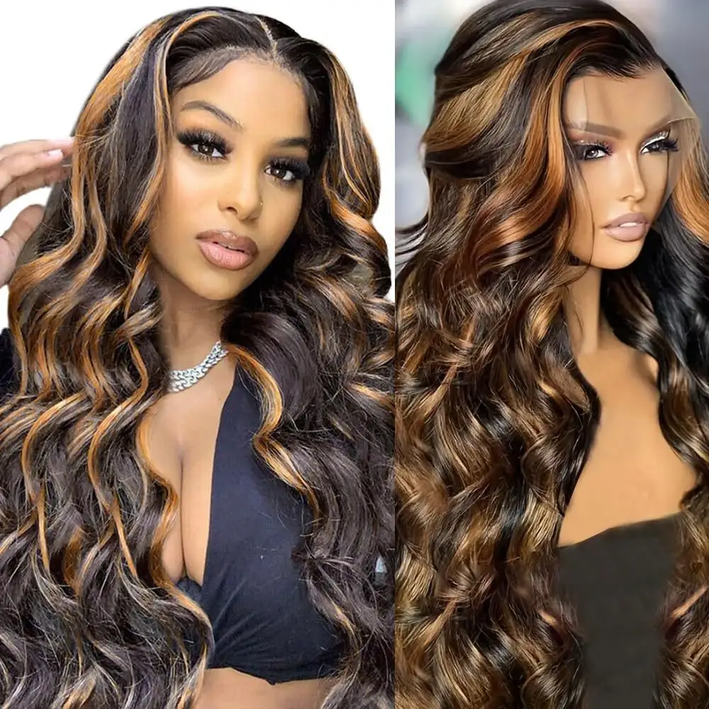 New Wig Ladies Front Lace Synthetic Wigs Brown Medium