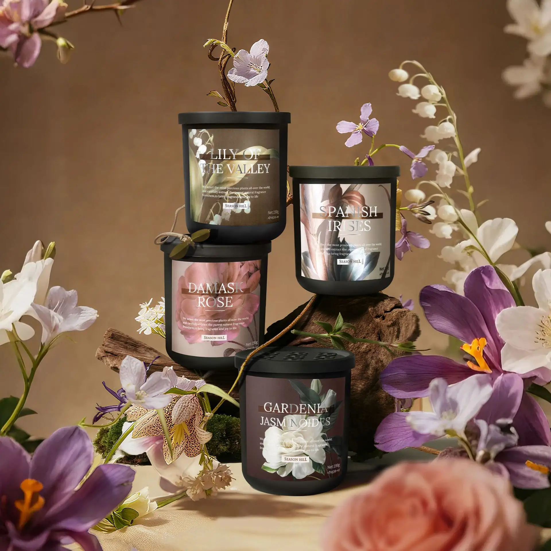 Retro Floral Scented Balm Solid Car Air