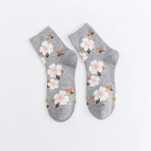 Breathable Sweet Women's Mid calf Socks Casual Socks Light Gray - Shop at LoveMi