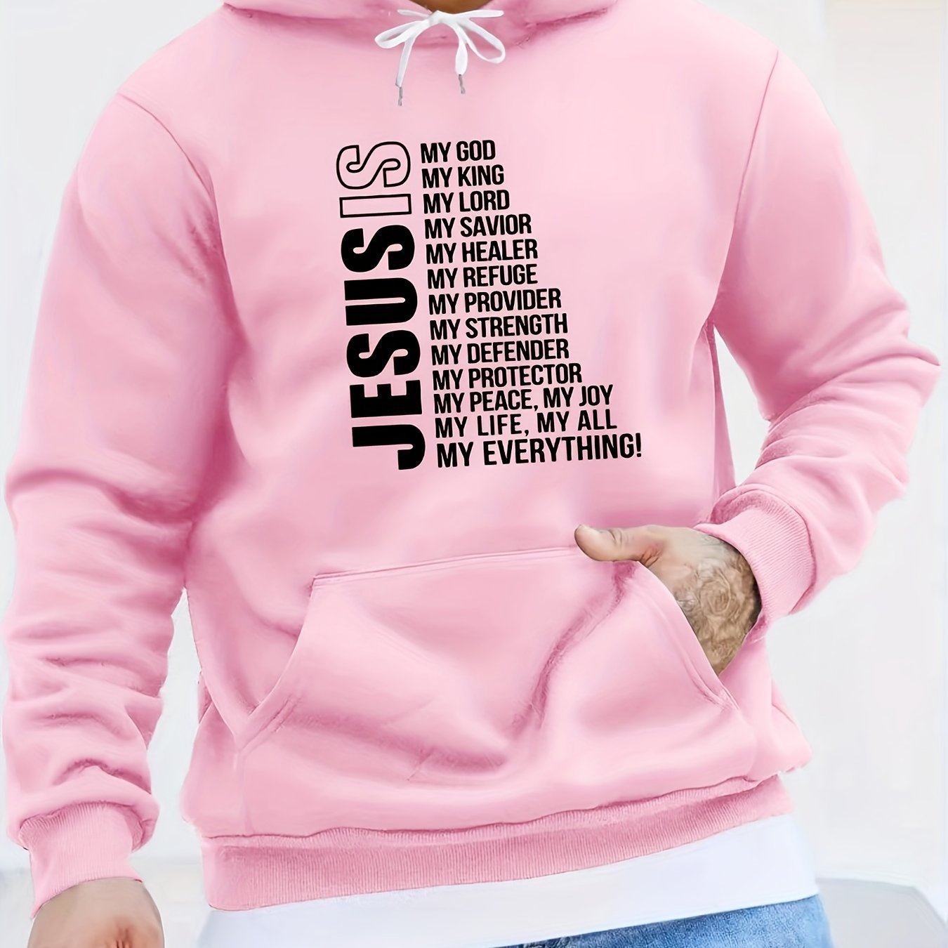 Printed Kangaroo Pocket Hoodie Casual Long-Sleeve Hoodie Pullover Sweatshirt
