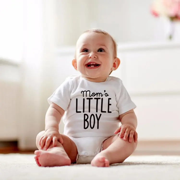 Mom's Little Boy Multicolor One-piece Romper Baby