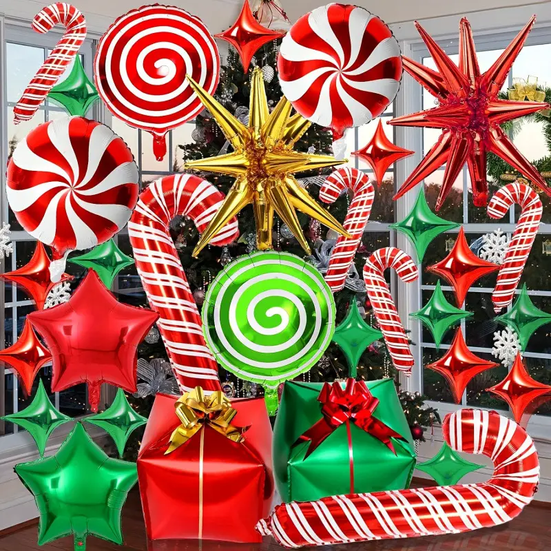 Candy Christmas Theme Decorative Balloon Set