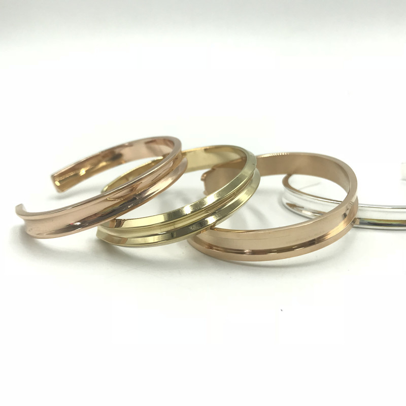 Simple Stainless Steel Opening Bracelet Wearable Rubber Band