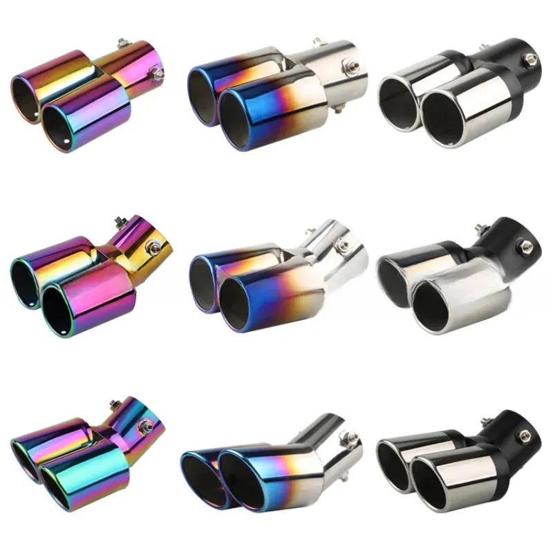 Automobile Universal Tail Double Muffler Stainless Steel