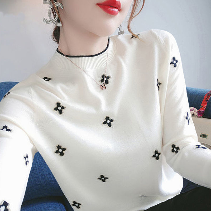 Slim Fit Plus Size Bottoming Shirt Korean Style Long Sleeve Knitted