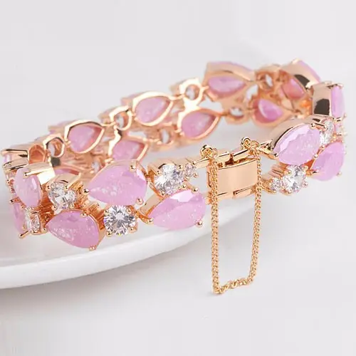 Ice Flower Zircon Bracelet Brass Crystal