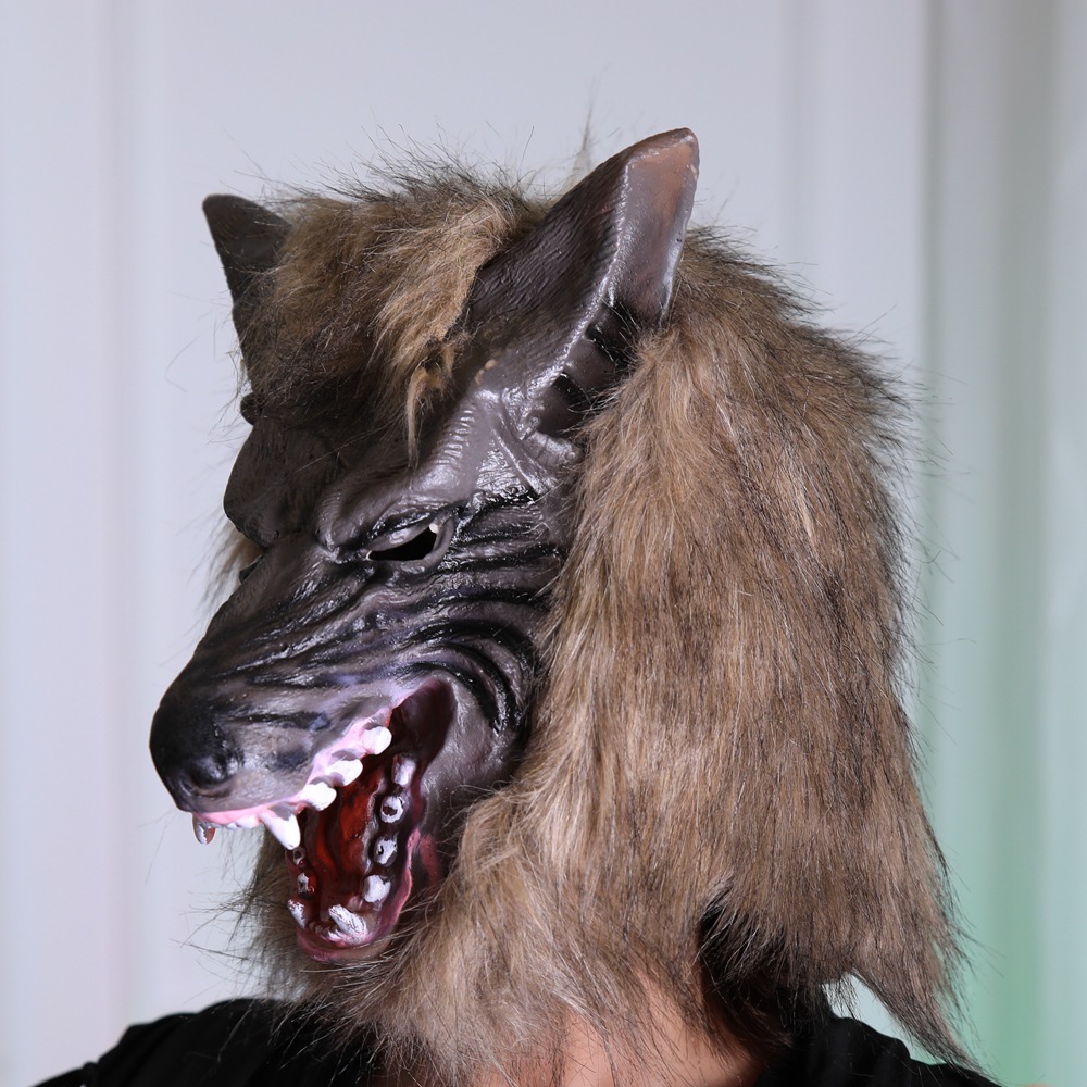 Title 9, Volledige wolfskop capuchonmasker voor cosplay ...