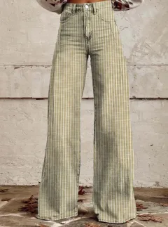 Women's Casual Pants Thin Imitation Jeans Wide Leg - Ttw3-S - View 1