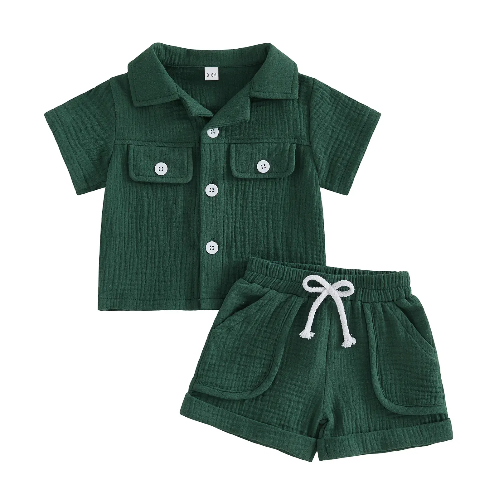 Short Sleeved Shorts Lapel Set Two-piece