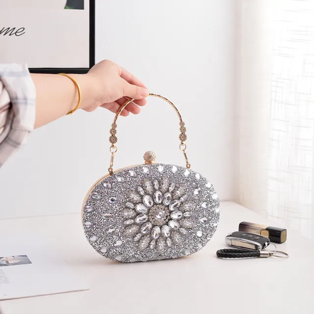 Sunflower Dinner Clutch All Match Dress Female Silver - Shop at LoveMi
