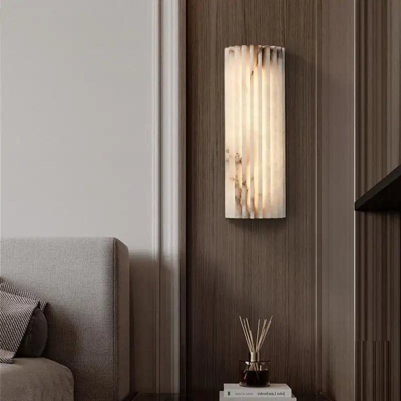 Modern Light-Luxury Creative Marble Wall Hotel Bedroom